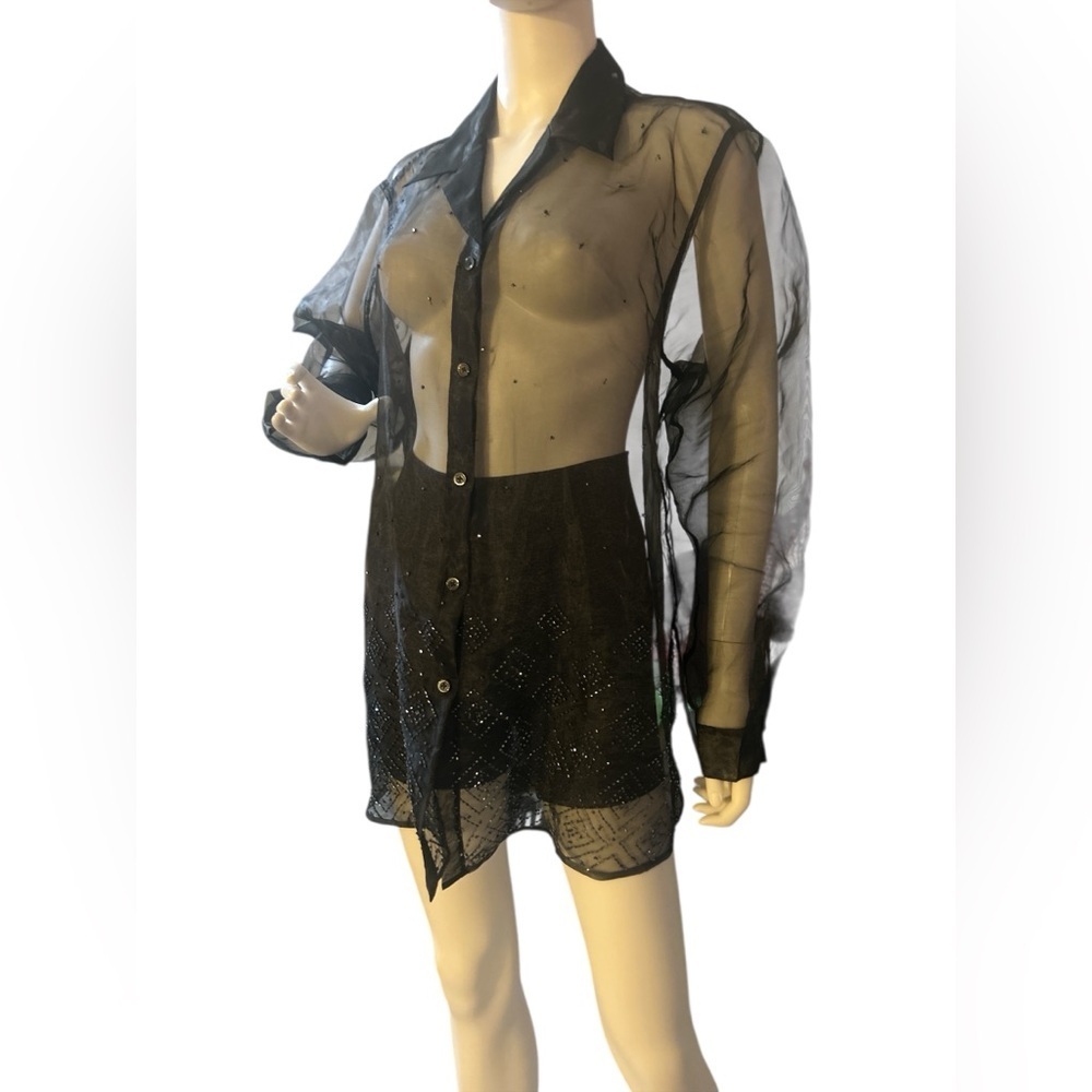 Venezia jeans Black Sheer Blouse black 14/16